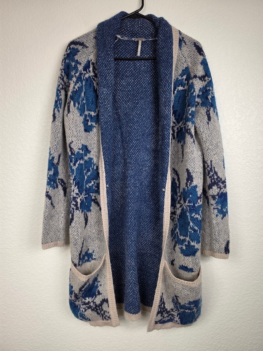Free People Floral Open Front Cardigan